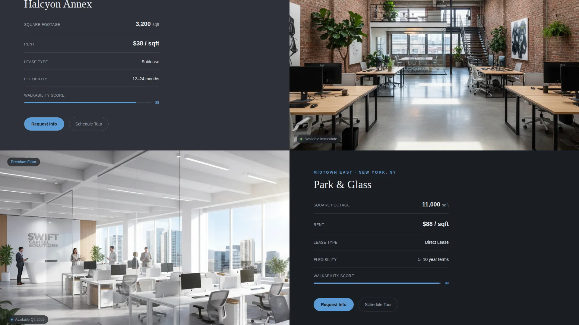 Cinematic Commercial Real Estate Landing Page