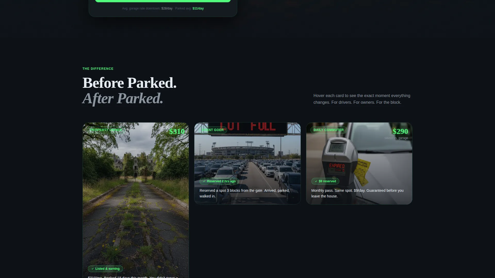 Parking Space Rental Landing Page Template