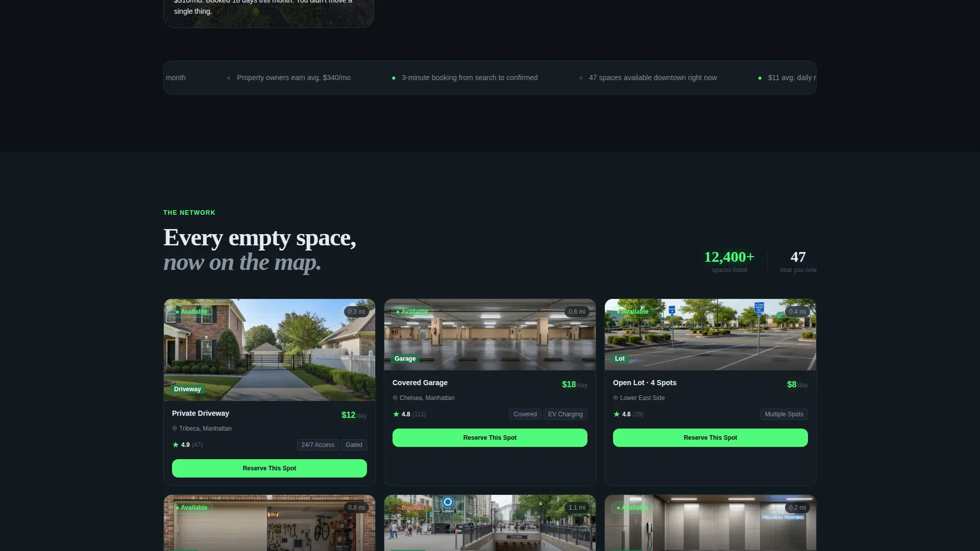 Parking Space Rental Landing Page Template