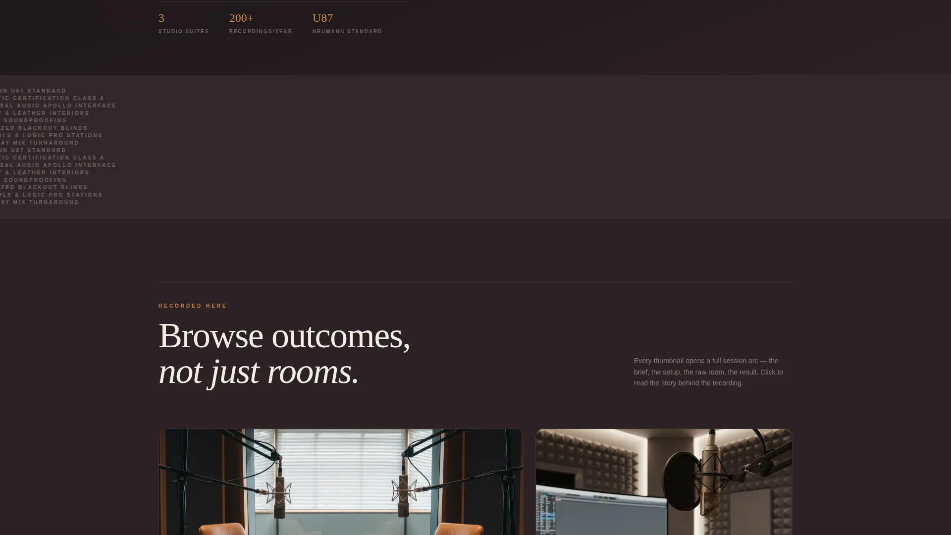 Executive Podcast Studio Rental Landing Page Template