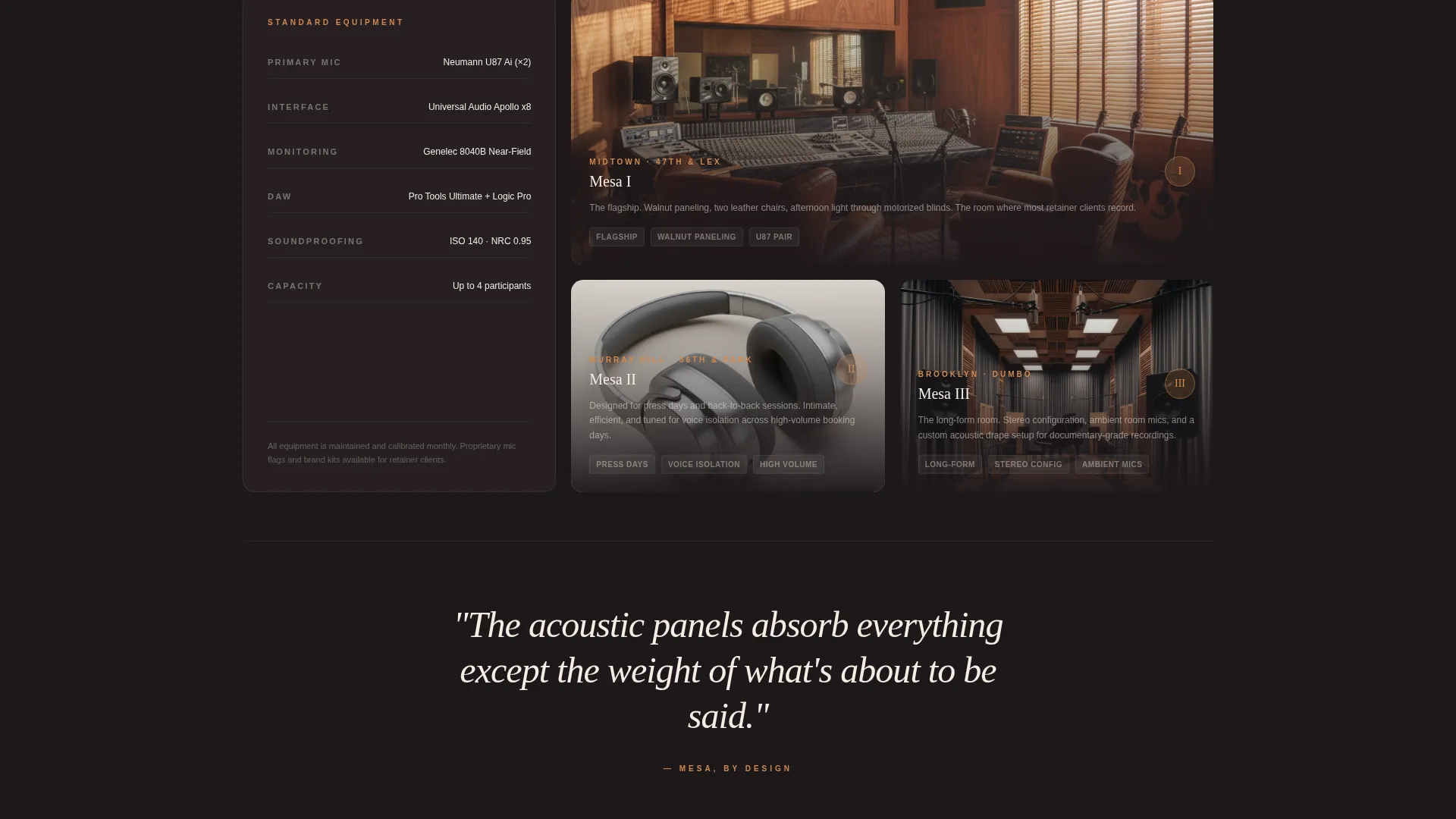 Executive Podcast Studio Rental Landing Page Template