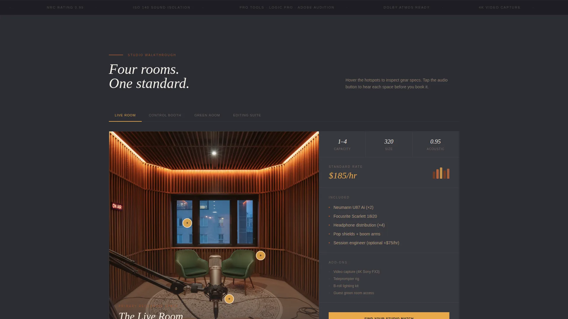 Premium Podcast Studio Landing Page Template