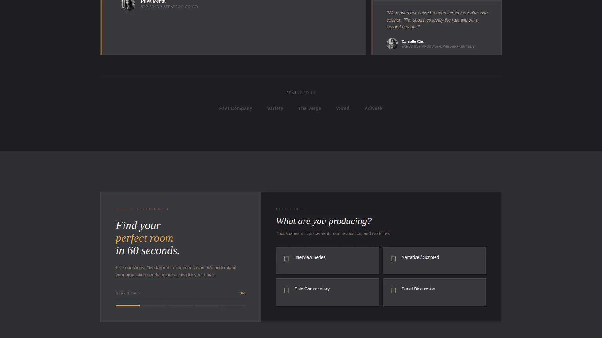 Premium Podcast Studio Landing Page Template