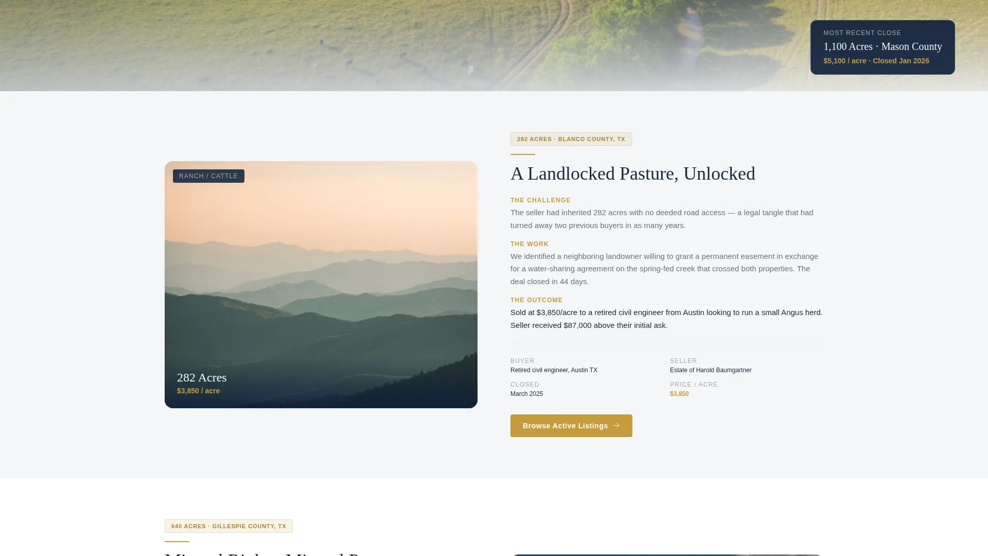 Ranch & Land Brokerage Landing Page Template