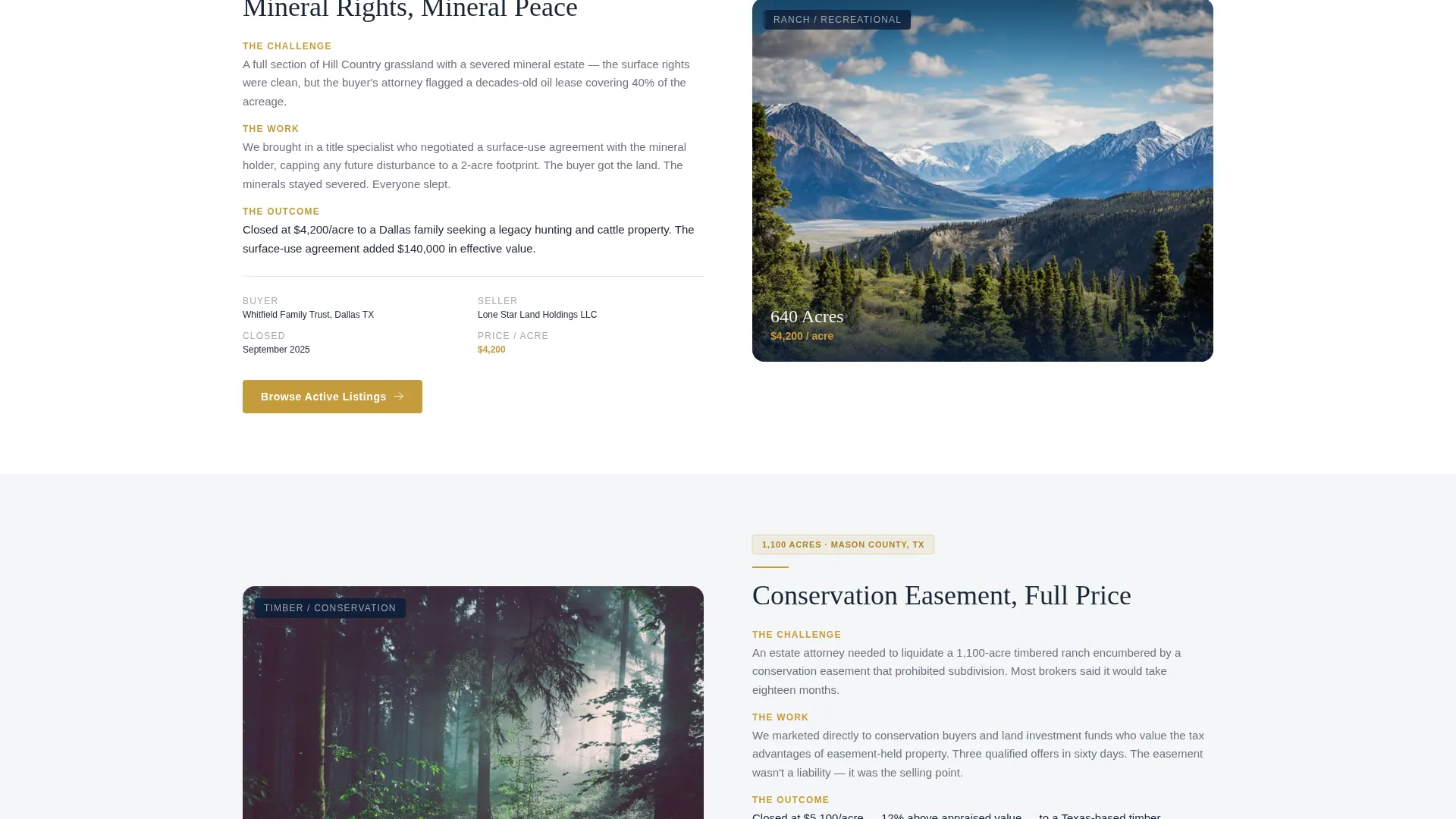 Ranch & Land Brokerage Landing Page Template