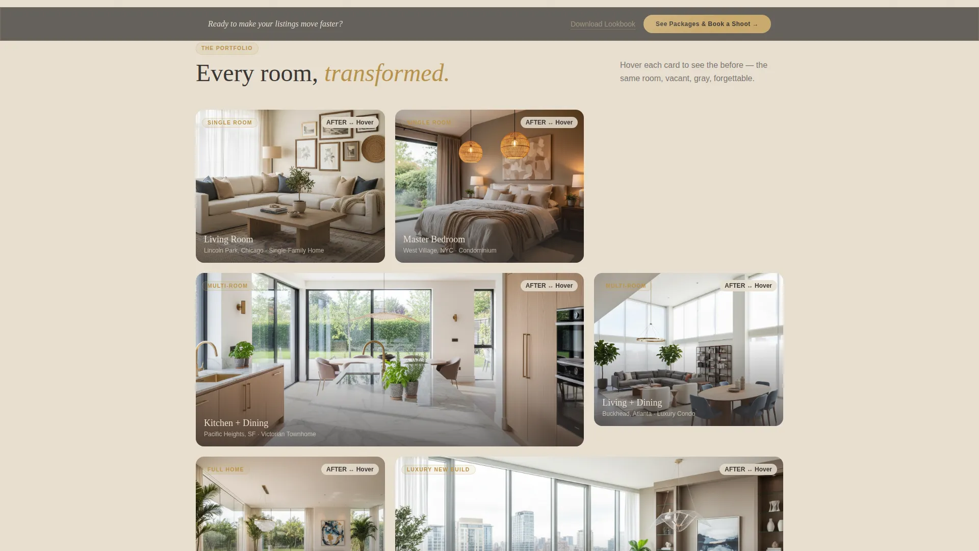 Real Estate Staging Photography Landing Page Template