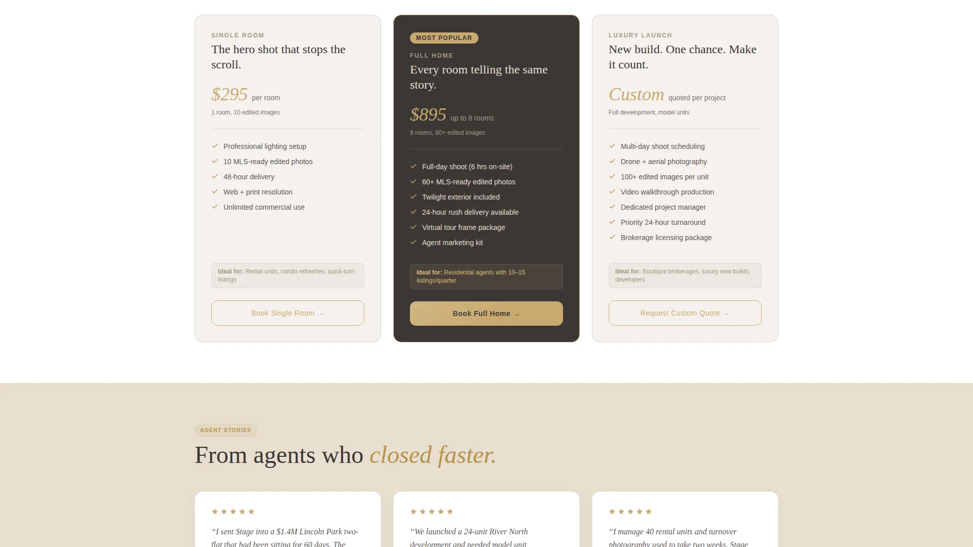 Real Estate Staging Photography Landing Page Template