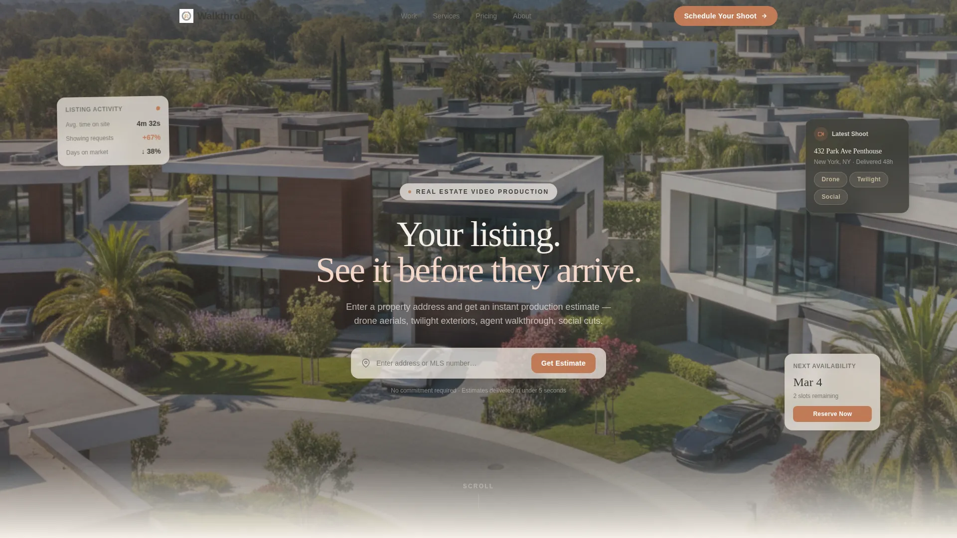 Cinematic Real Estate Landing Page Template