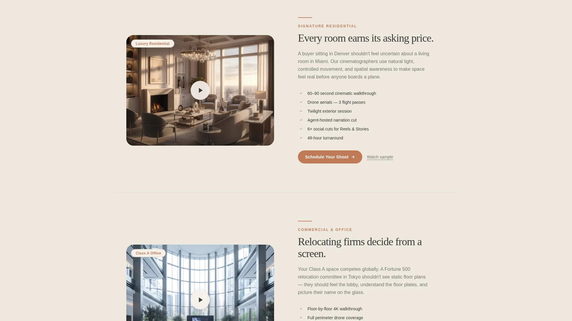 Cinematic Real Estate Landing Page Template