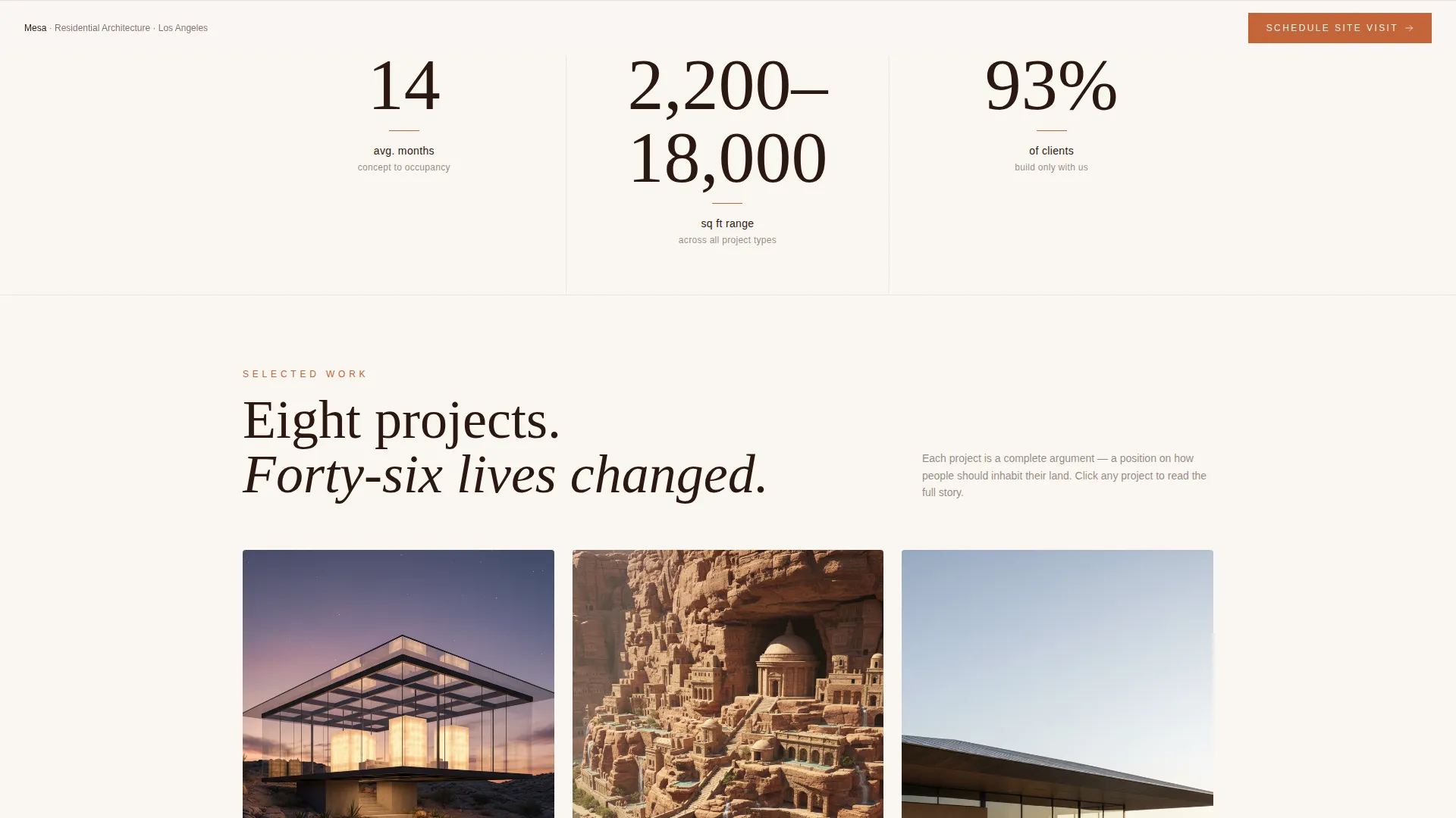 Sculptural Architecture Landing Page Template
