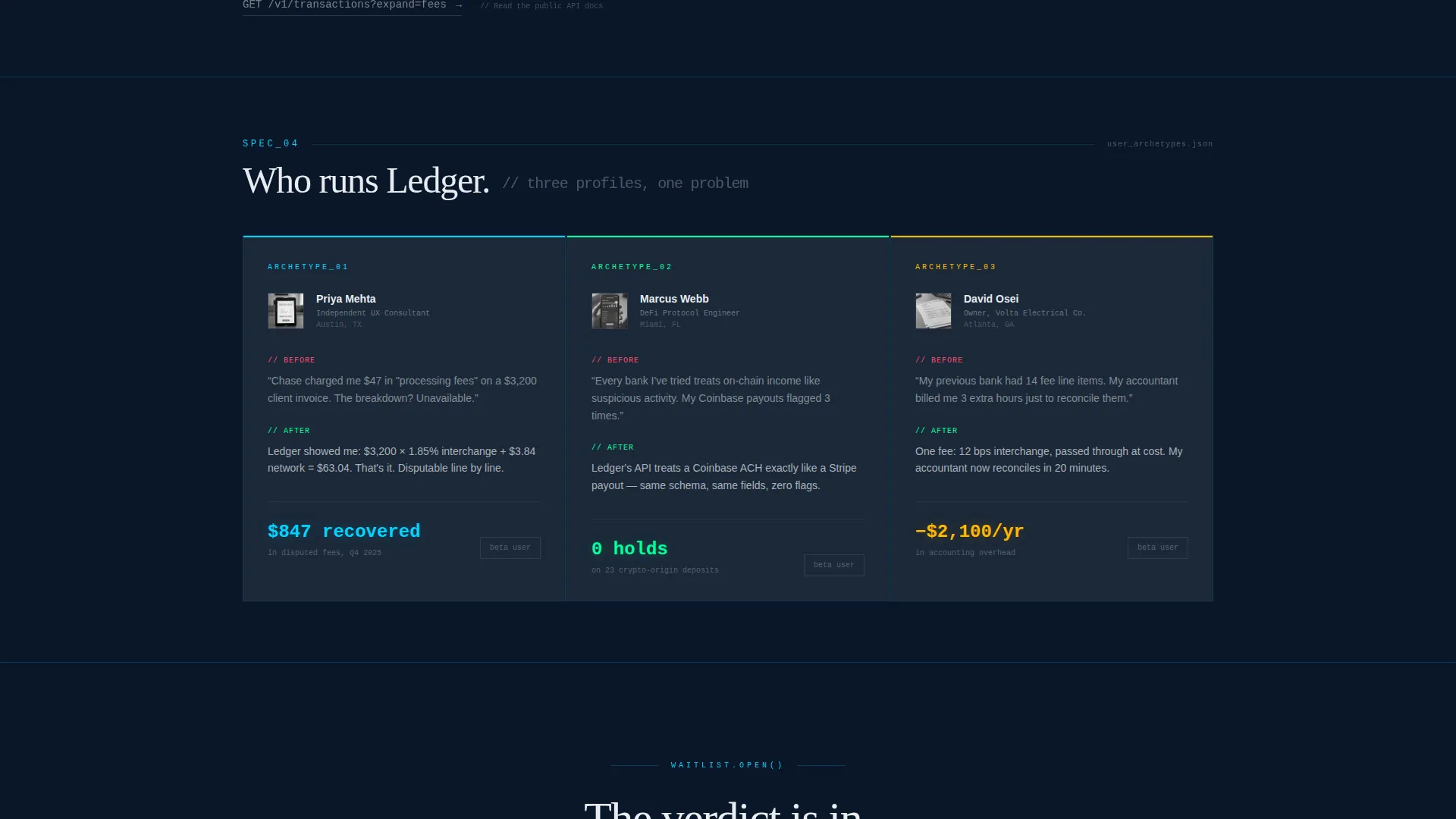 Transparent Fintech Waitlist Landing Page Template