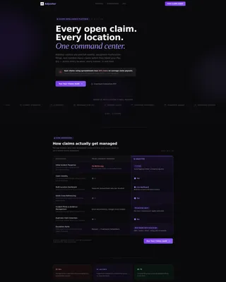 Fitness & Gym Claims Management Landing Page