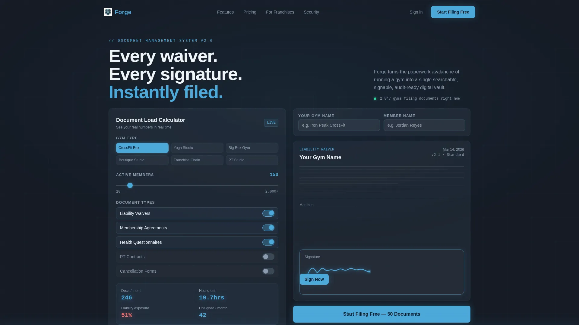 Fitness & Gym Software Cost Calculator Website Template