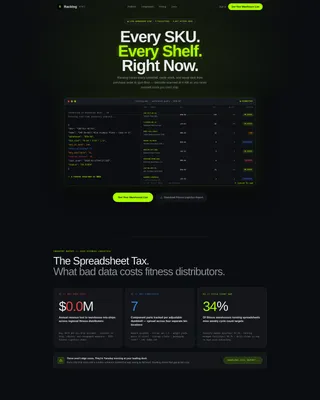 Fitness Warehouse Management Landing Page Template