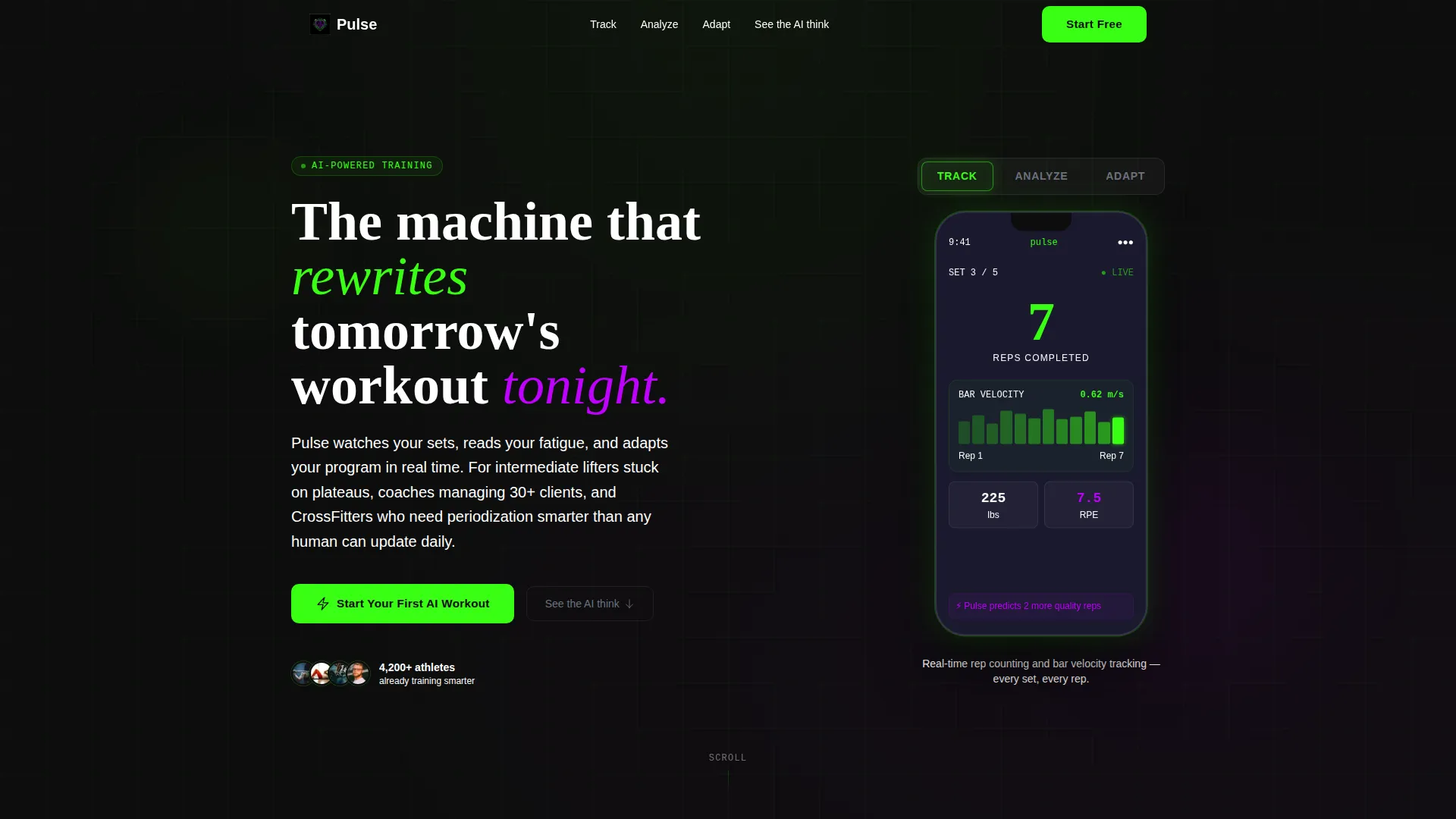 Fitness AI Chatbot Landing Page Template