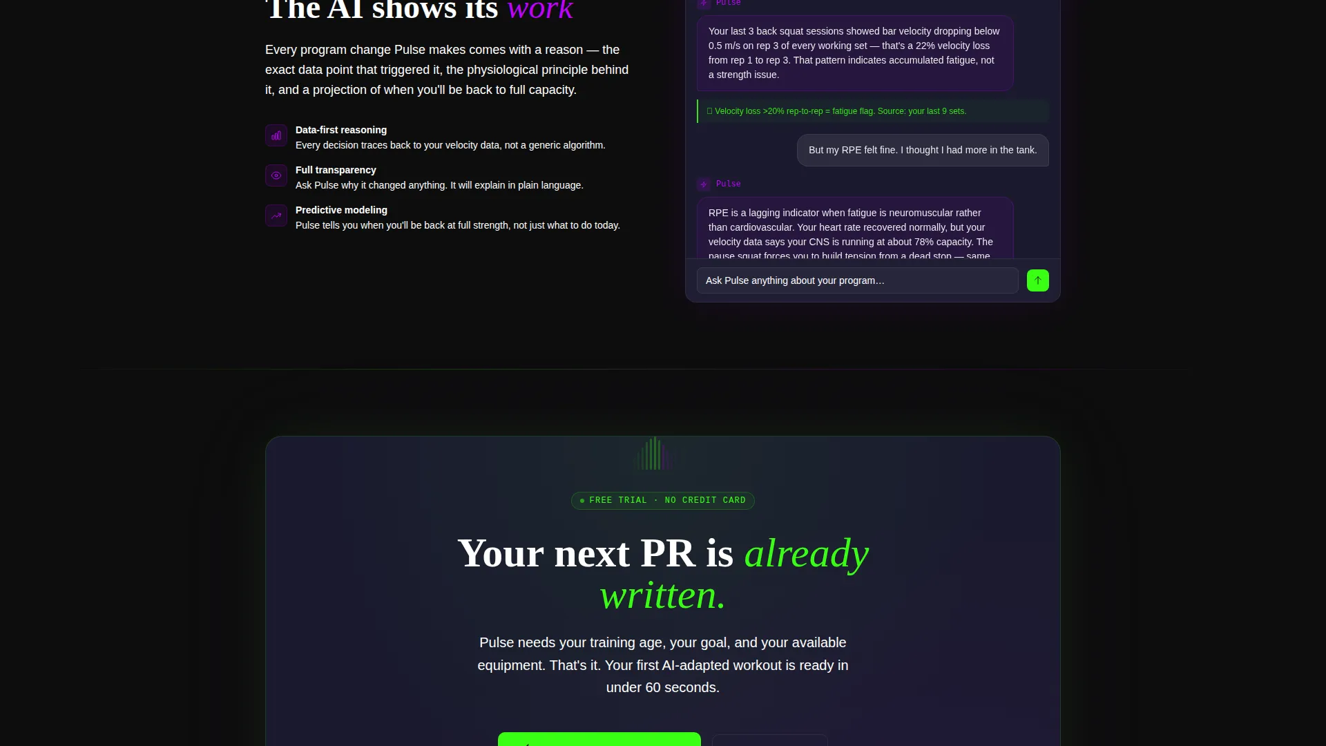 Fitness AI Chatbot Landing Page Template