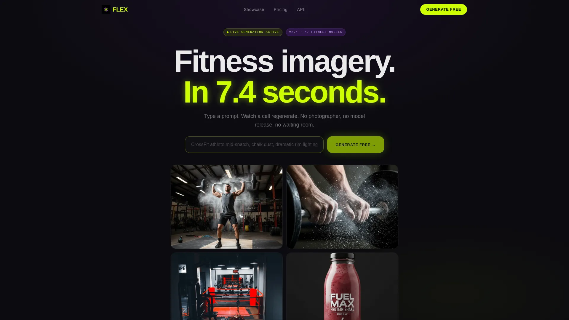 Fitness AI Image Generator Landing Page Template
