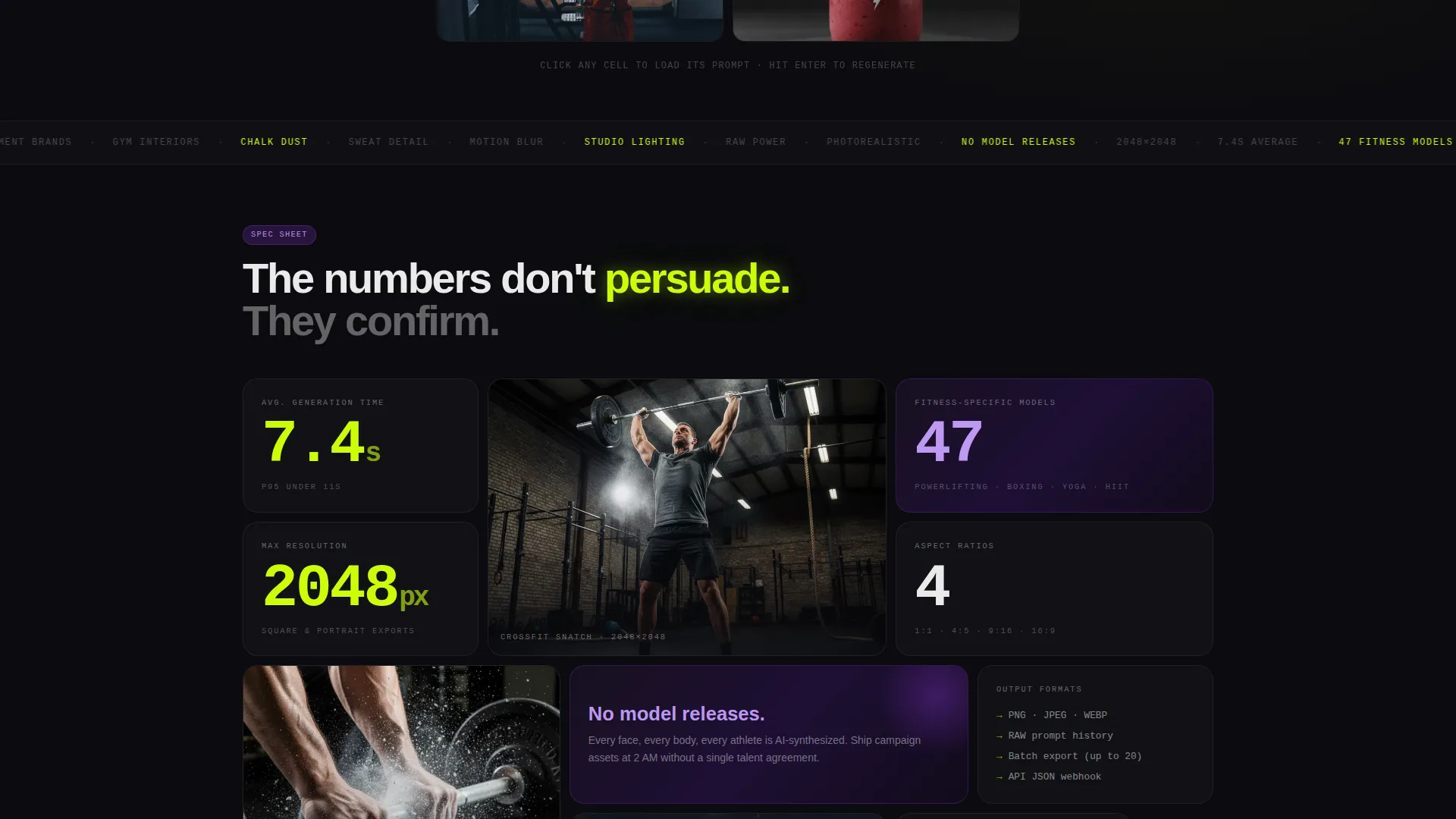 Fitness AI Image Generator Landing Page Template