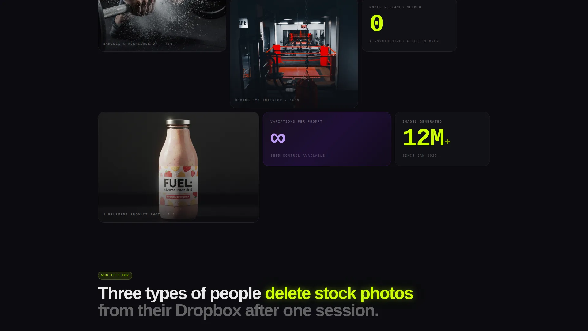 Fitness AI Image Generator Landing Page Template
