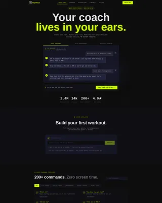 Fitness AI Voice Assistant Landing Page Template