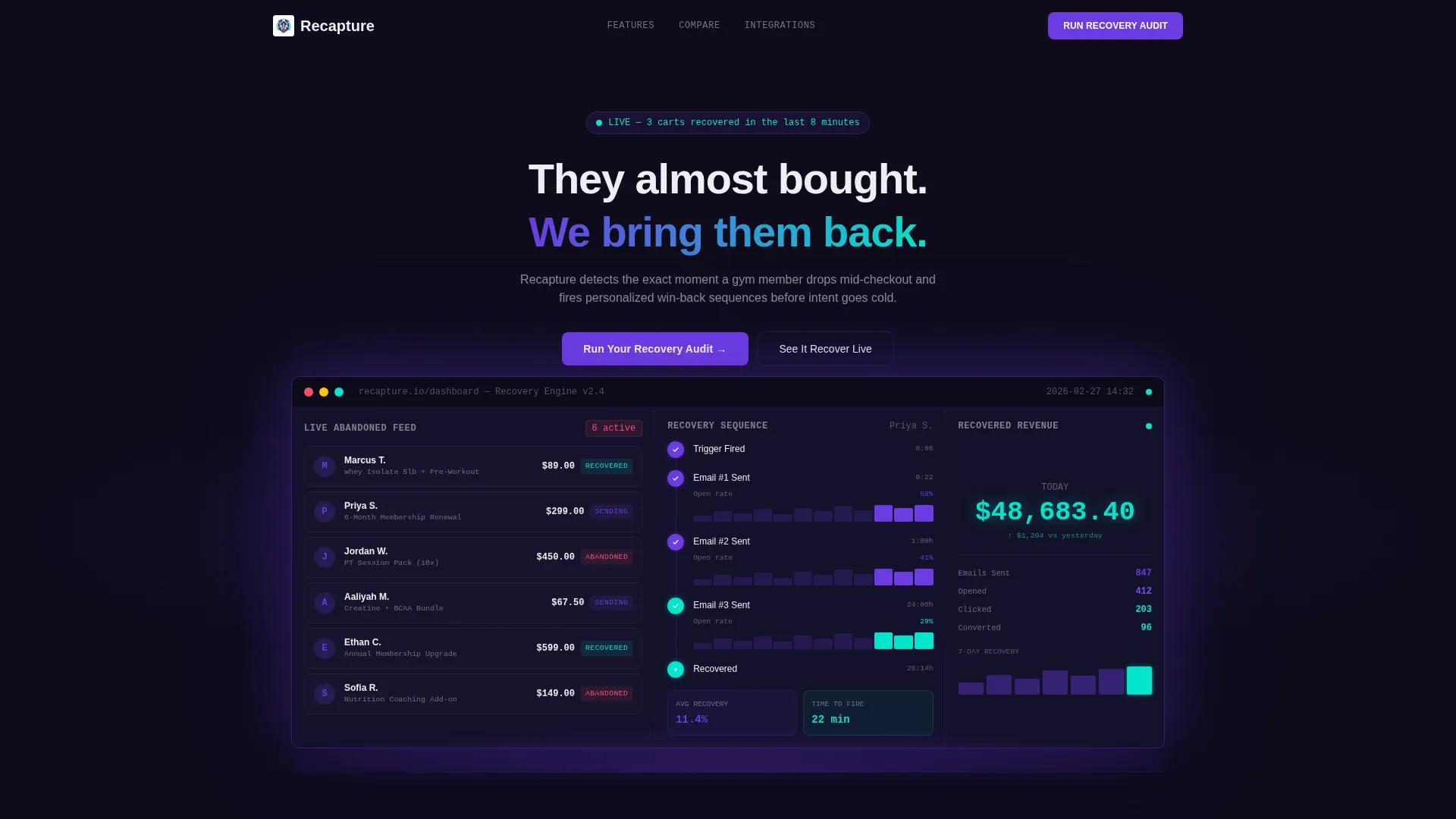 Fitness Email Marketing Professional Website Template