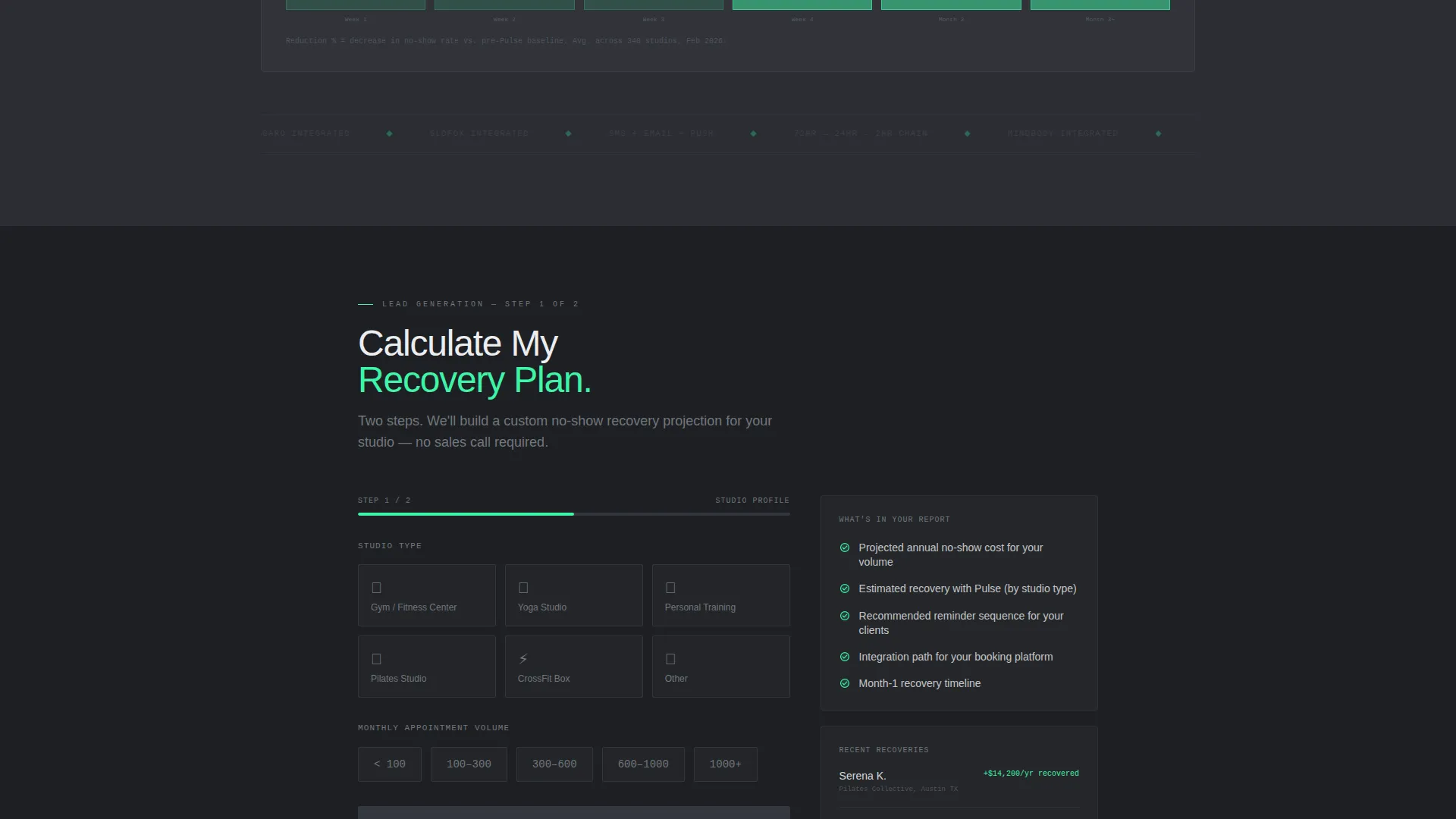 Fitness Email Marketing Booking Website Template