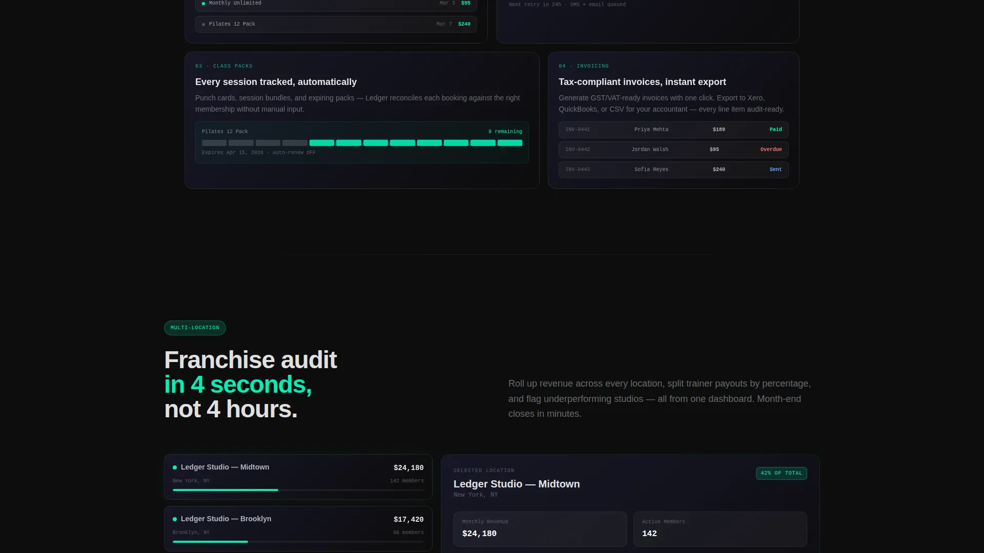 Fitness Billing & Invoicing Landing Page Template