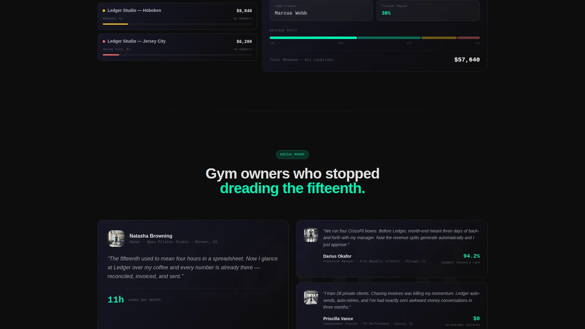 Fitness Billing & Invoicing Landing Page Template