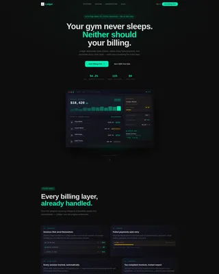Fitness Billing & Invoicing Landing Page Template
