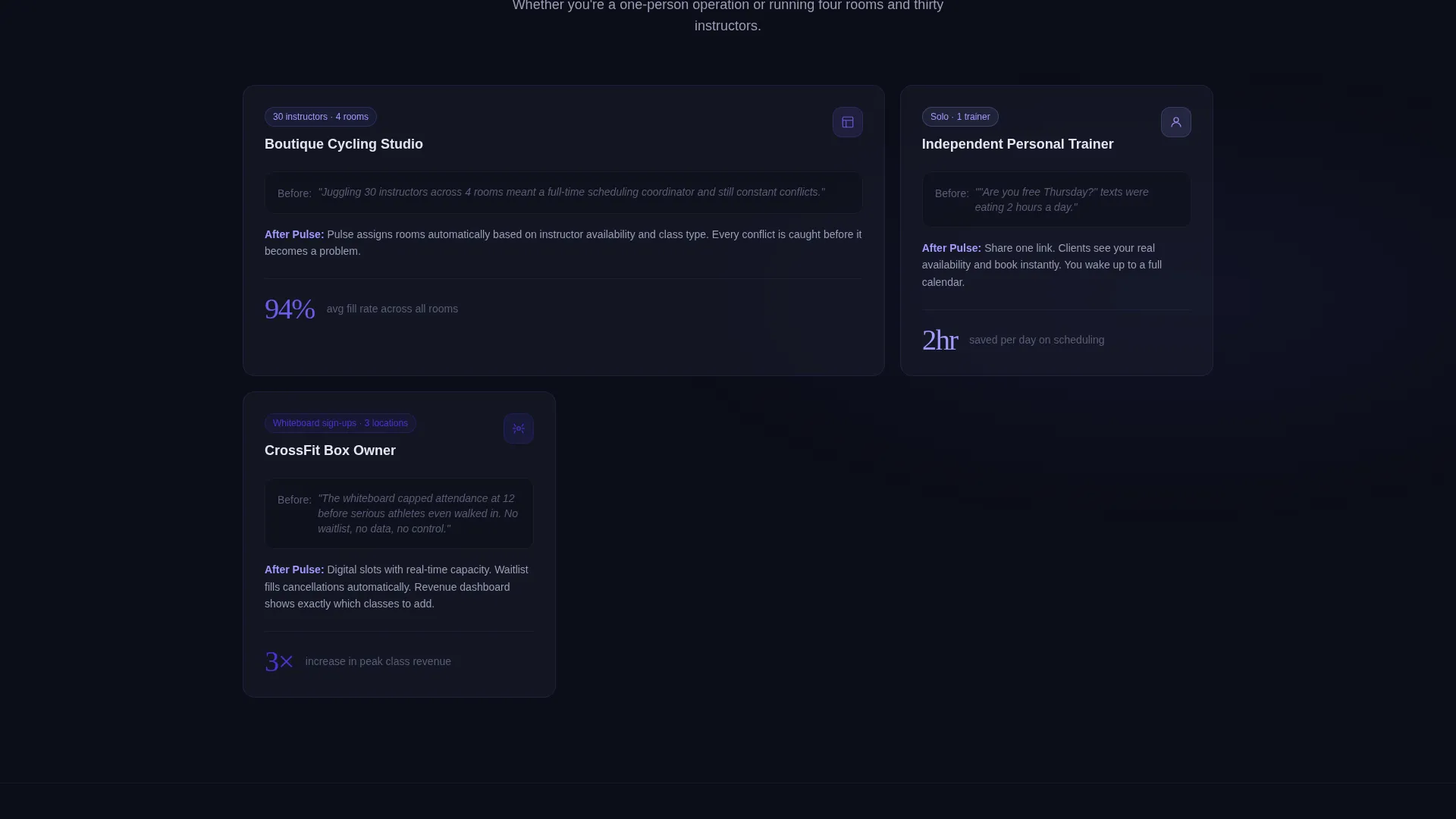Fitness Booking & Scheduling Landing Page Template