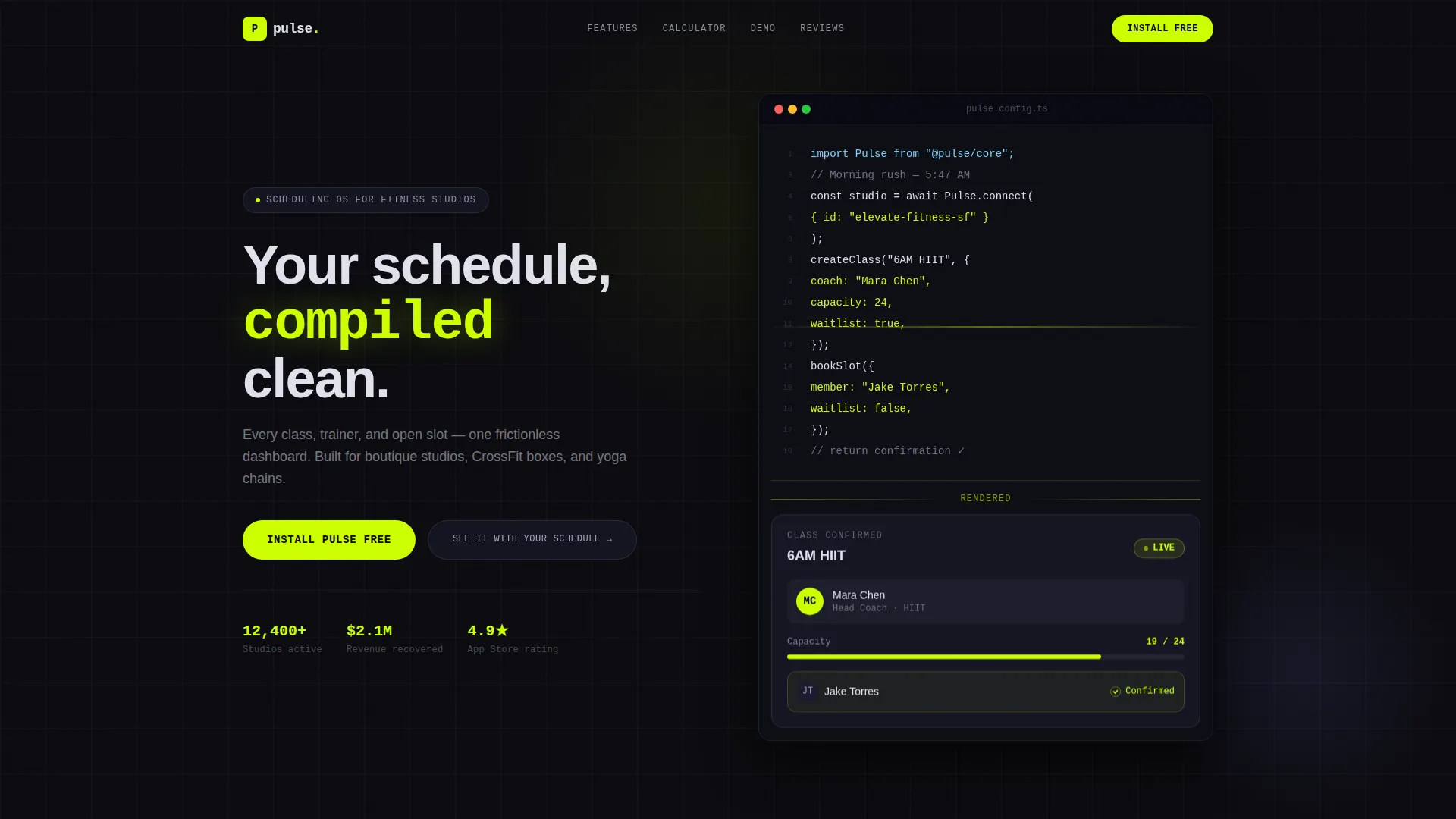 Fitness Booking Landing Page Template