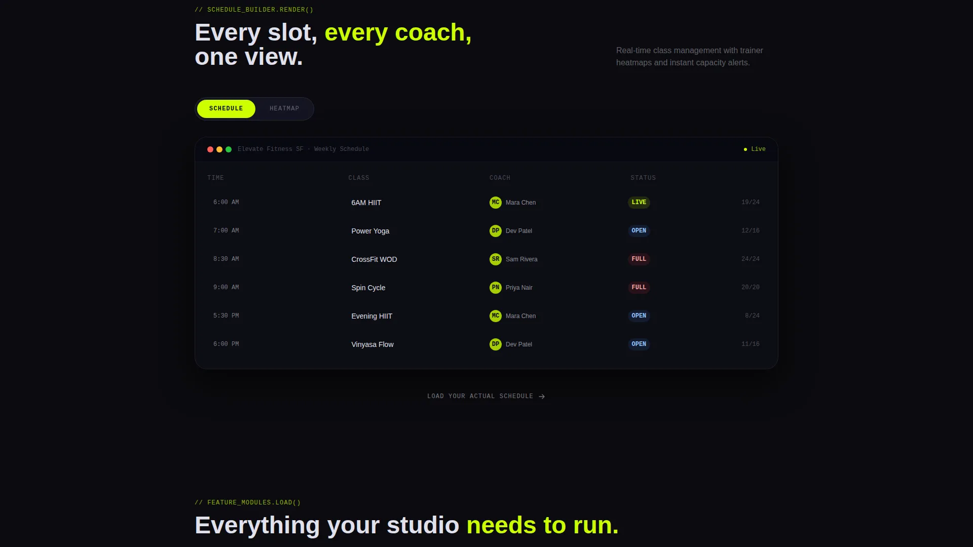 Fitness Booking Landing Page Template
