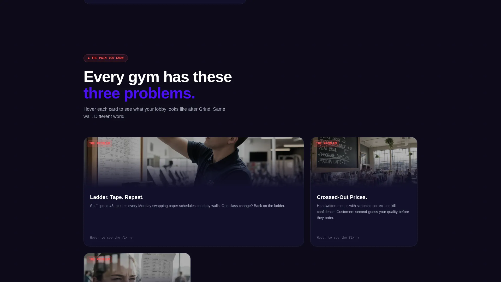 Fitness Digital Menu Landing Page Template