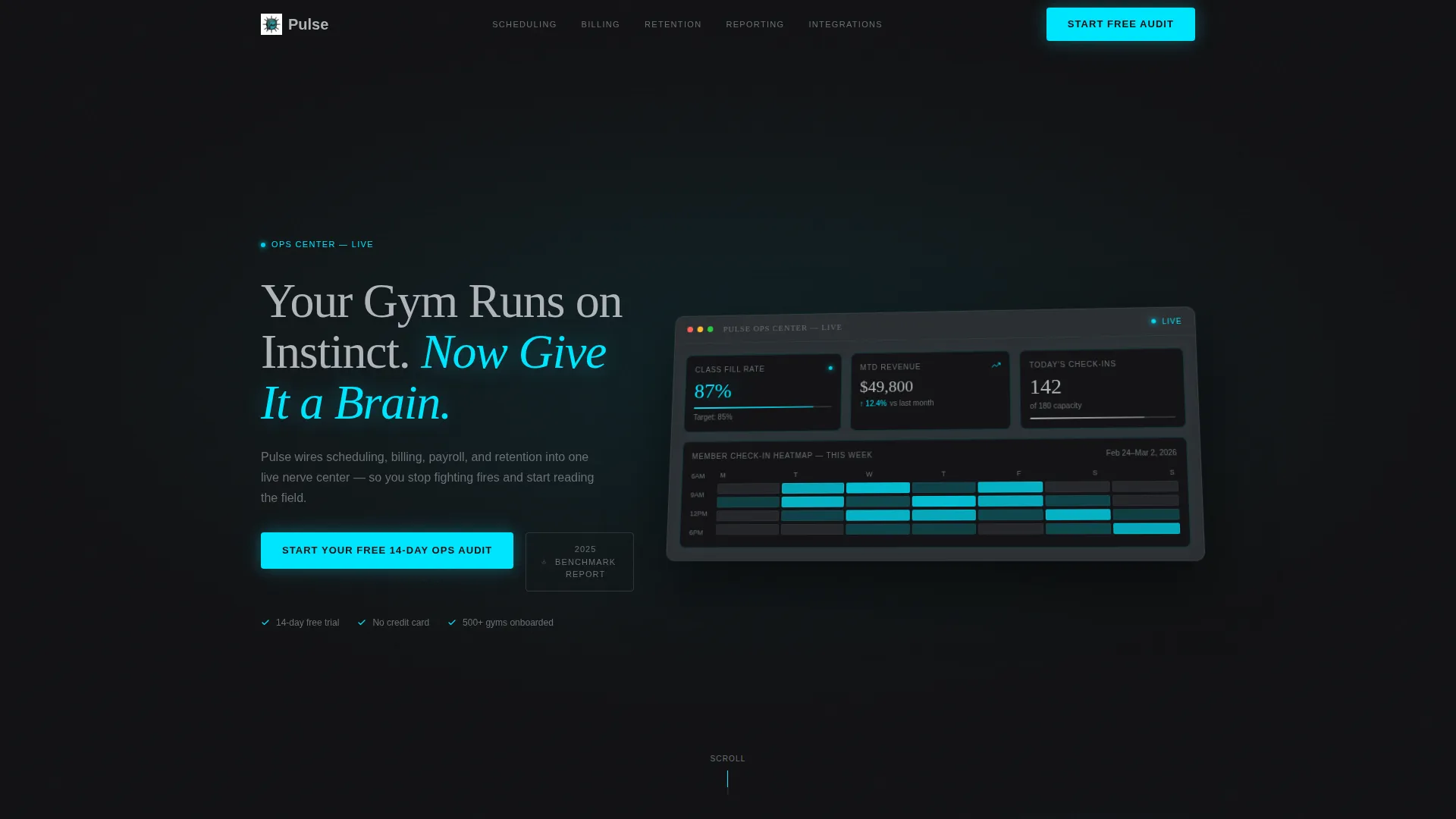Fitness ERP Landing Page Template | Gym Ops Platform