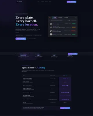 Fitness Inventory Management Landing Page Template