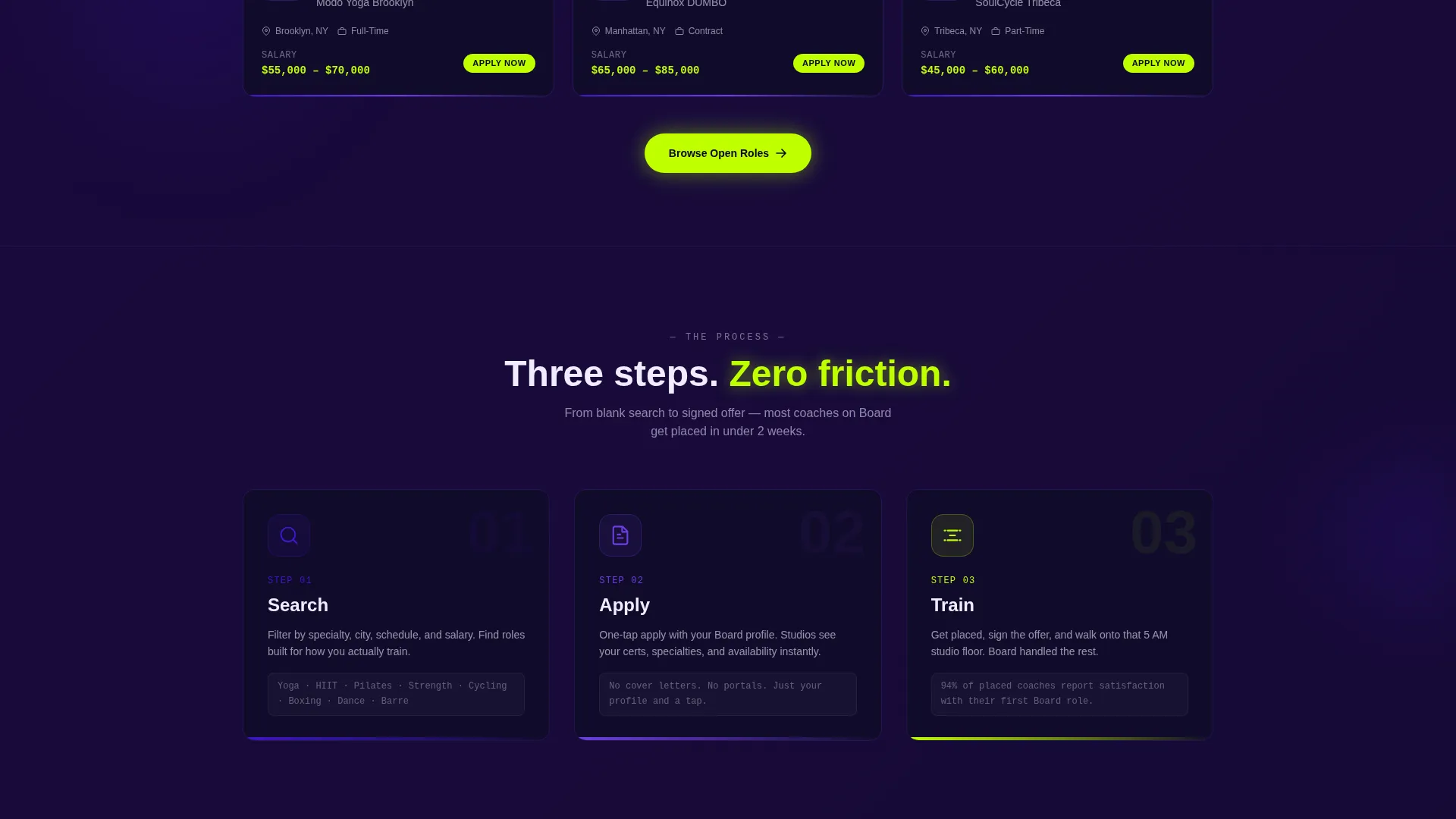 Fitness Job Board Landing Page Template