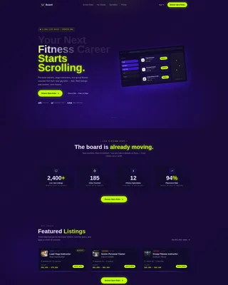 Fitness Job Board Landing Page Template