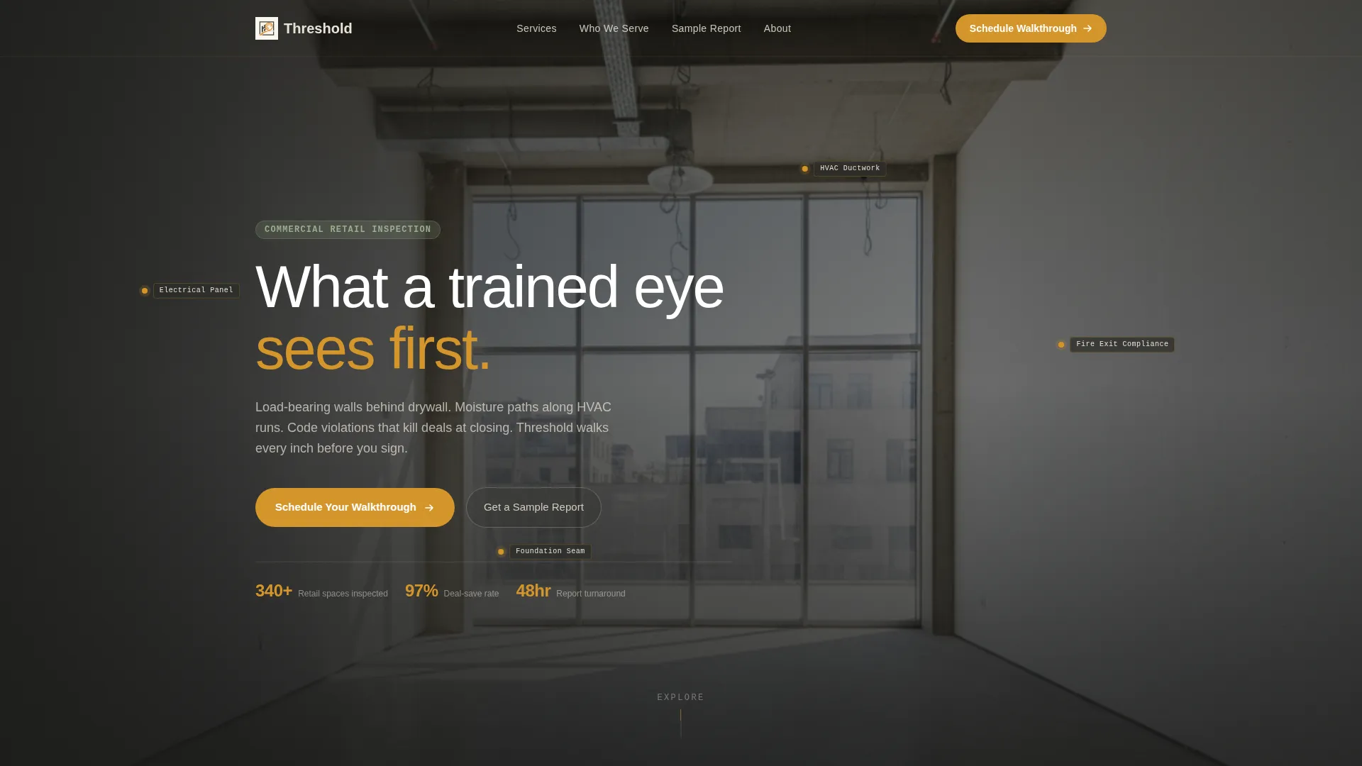 Retail Space Inspection Booking Landing Page
