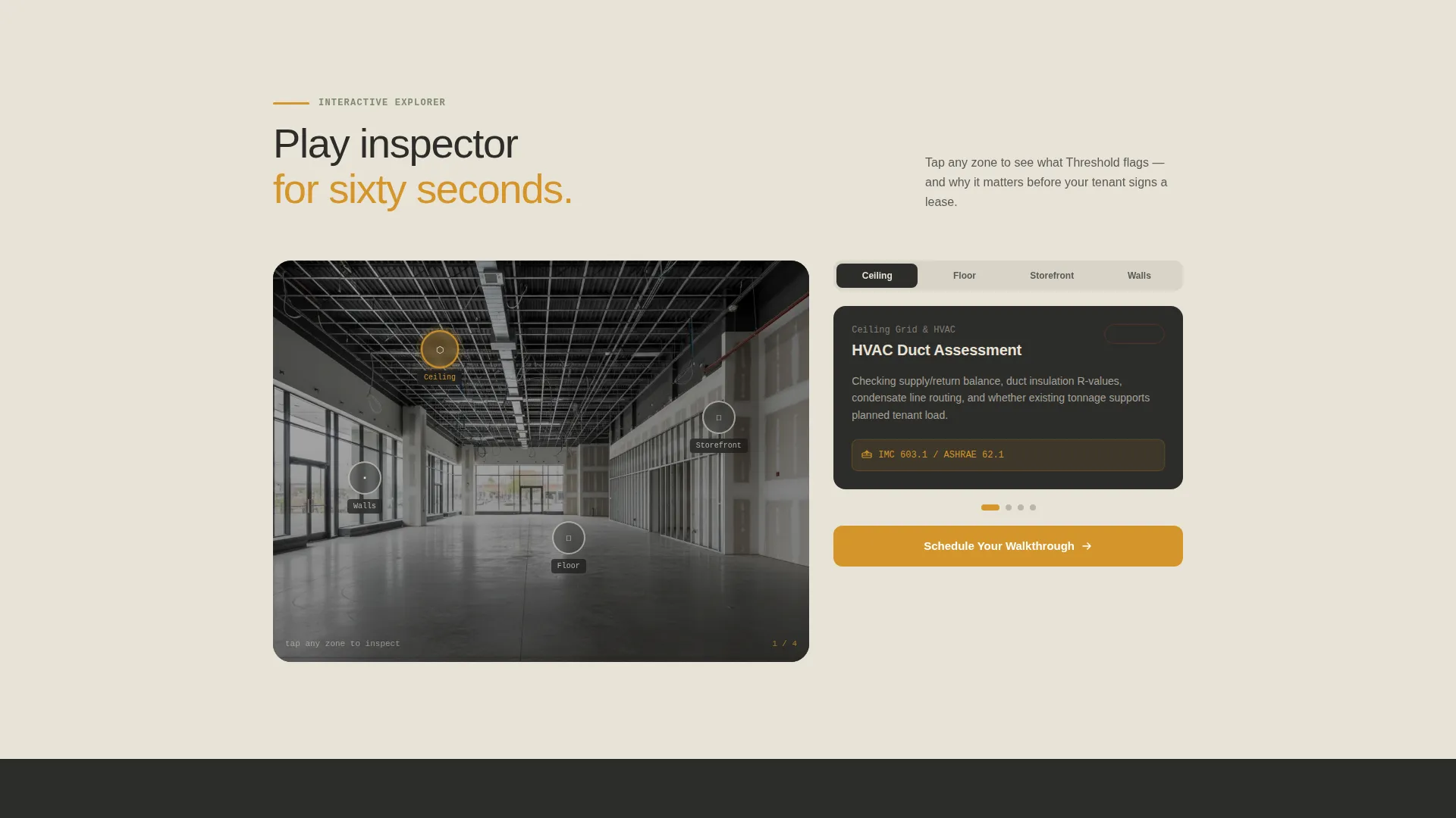 Retail Space Inspection Booking Landing Page