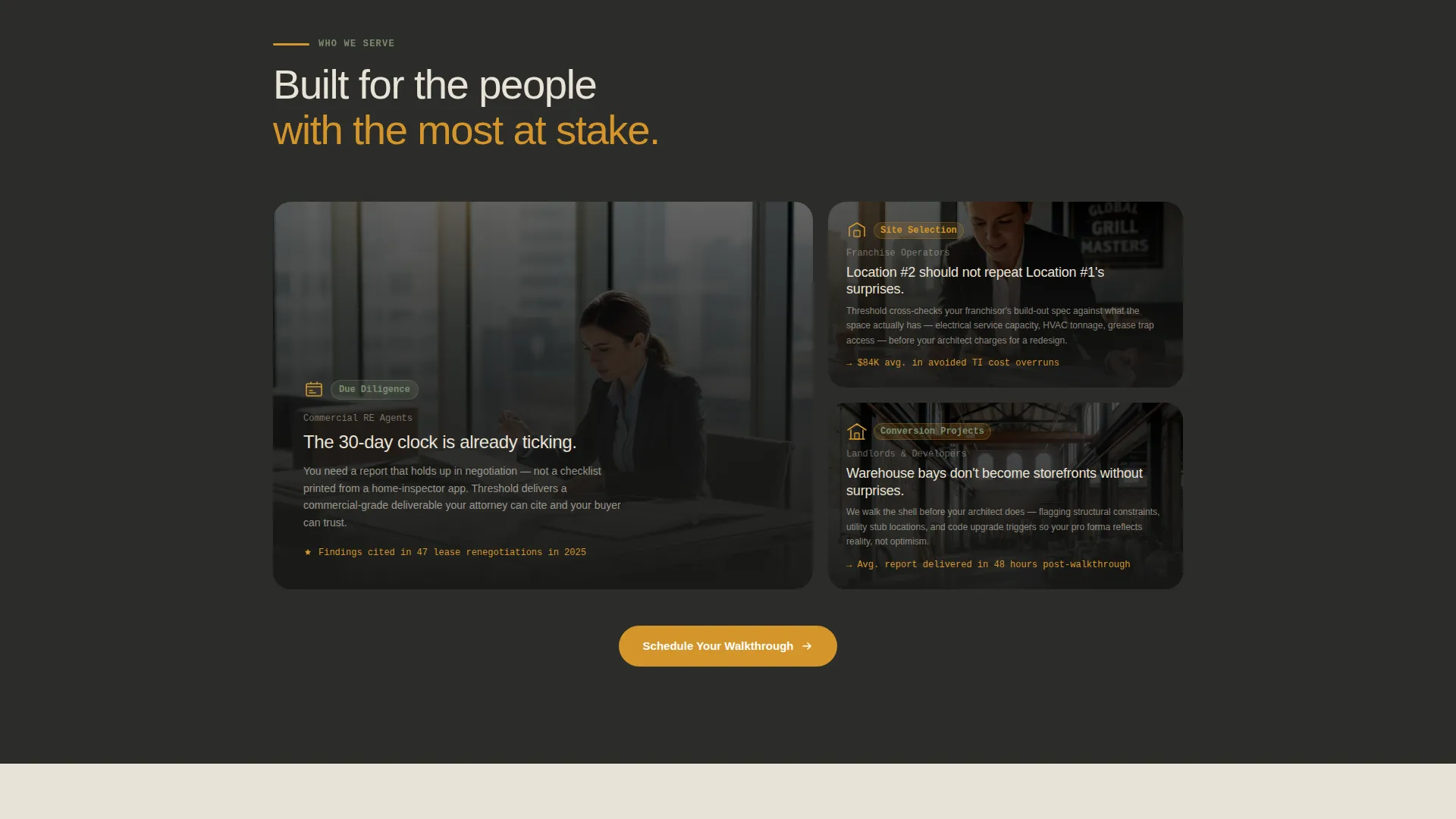 Retail Space Inspection Booking Landing Page