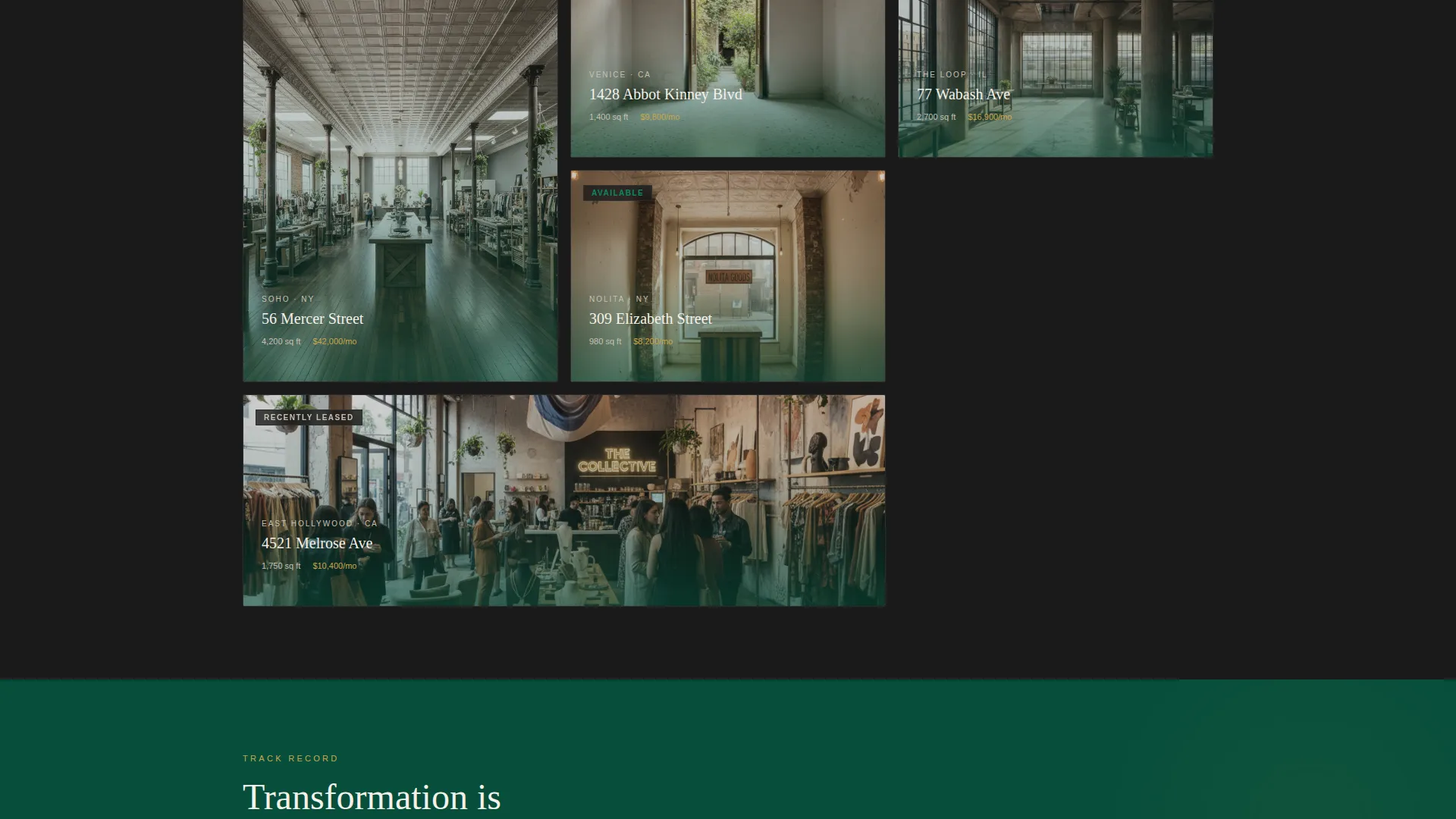 Retail Space Leasing Brokerage Landing Page Template