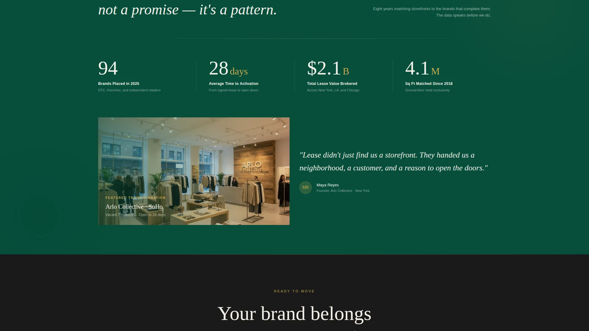 Retail Space Leasing Brokerage Landing Page Template