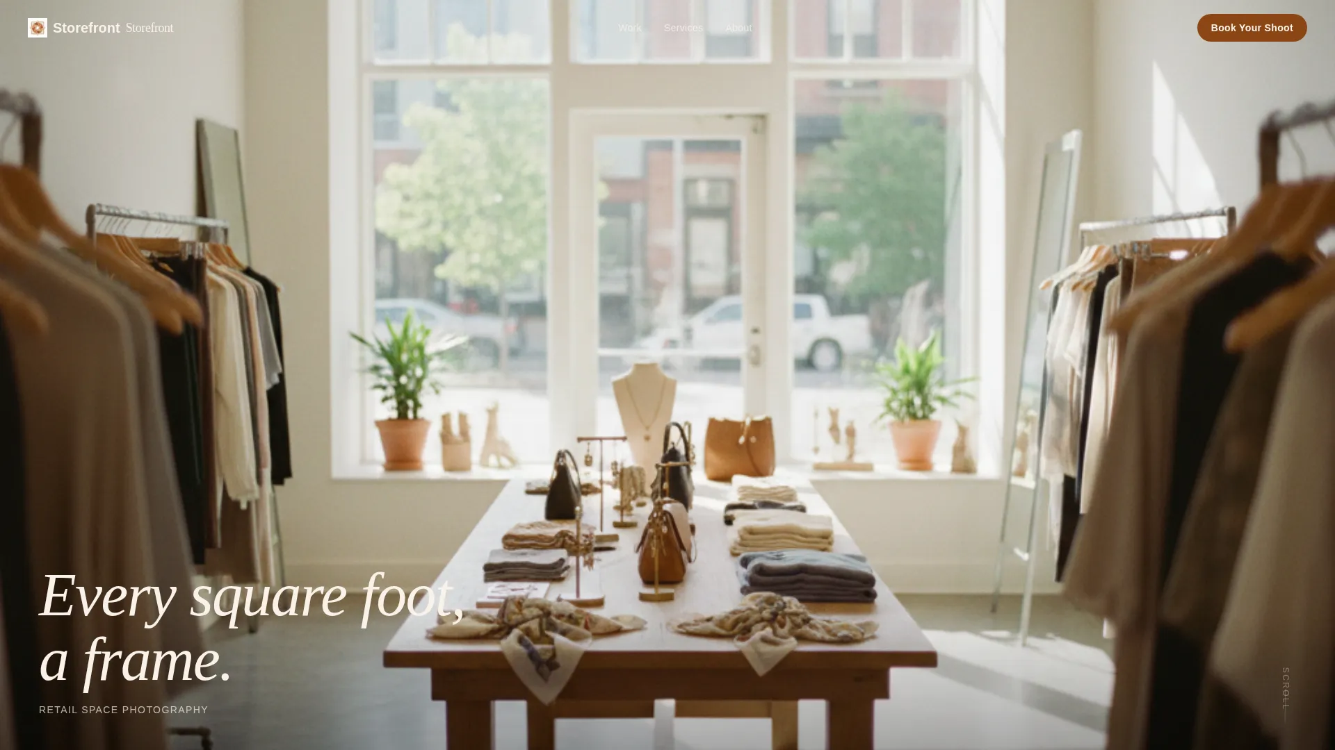Retail Space Photography Landing Page Template