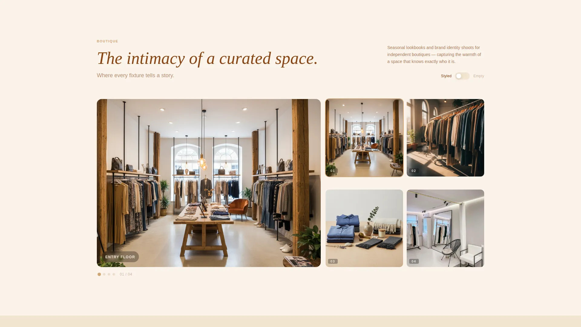 Retail Space Photography Landing Page Template