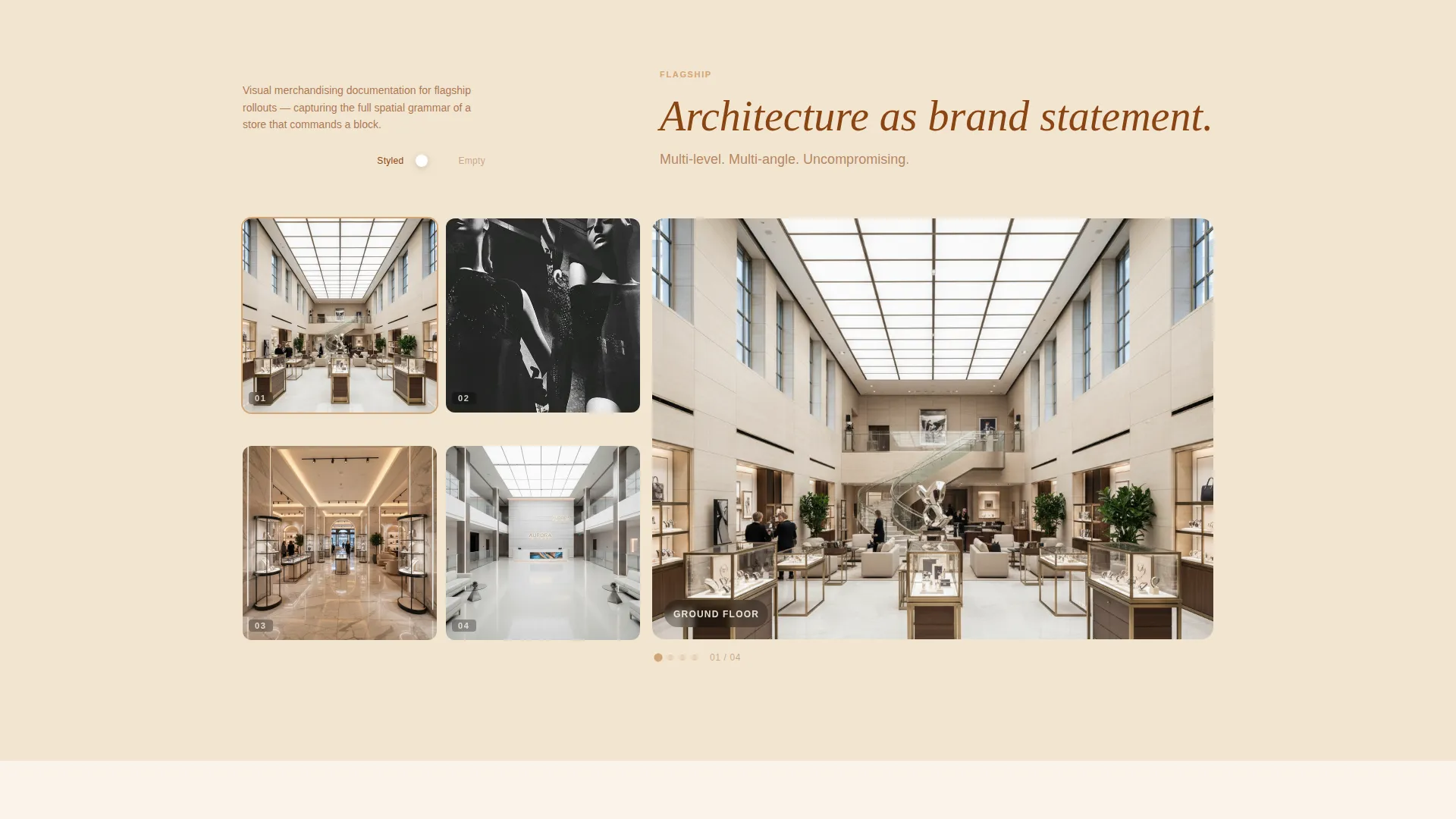 Retail Space Photography Landing Page Template