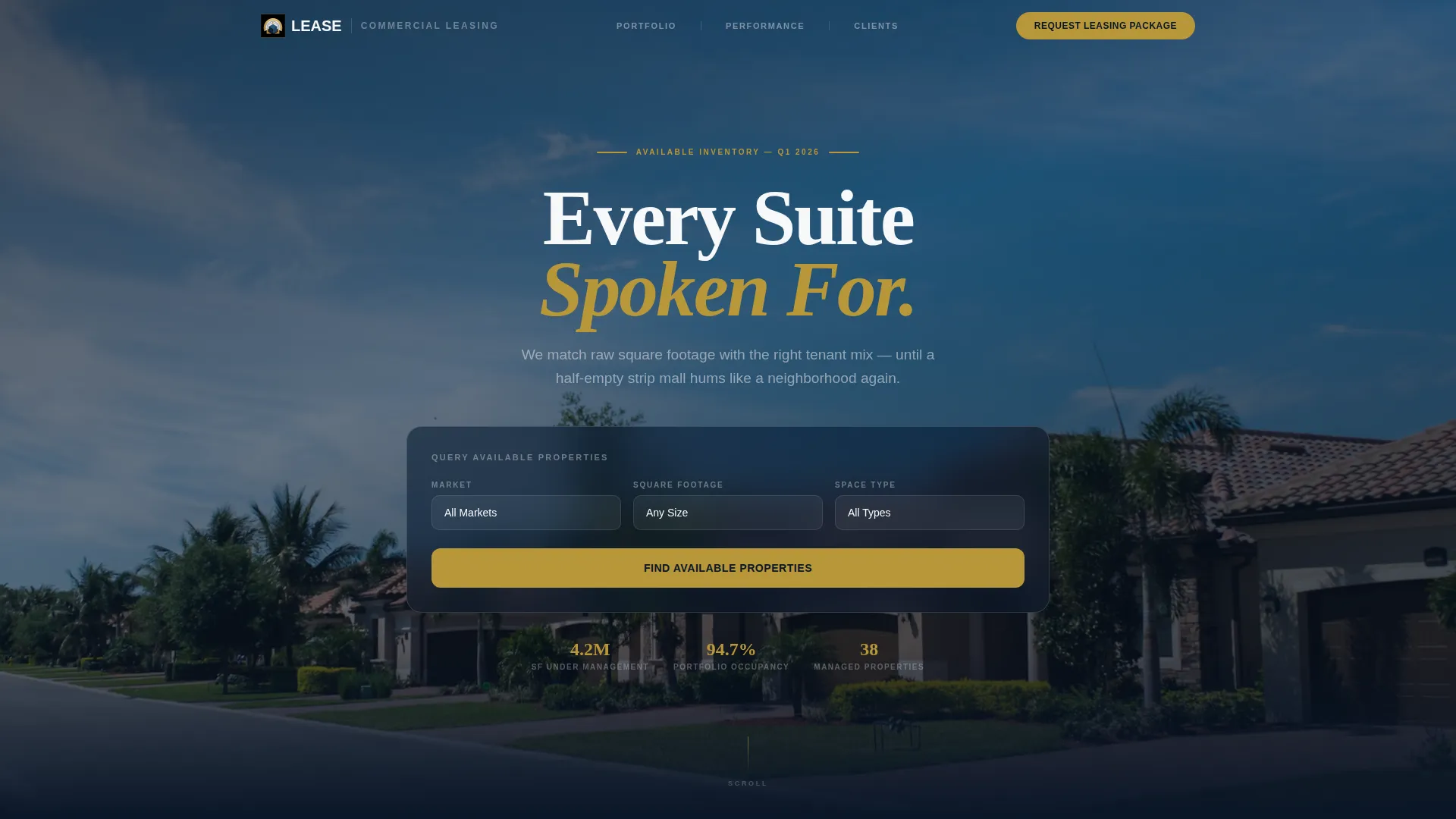 Executive Retail Landing Page Template