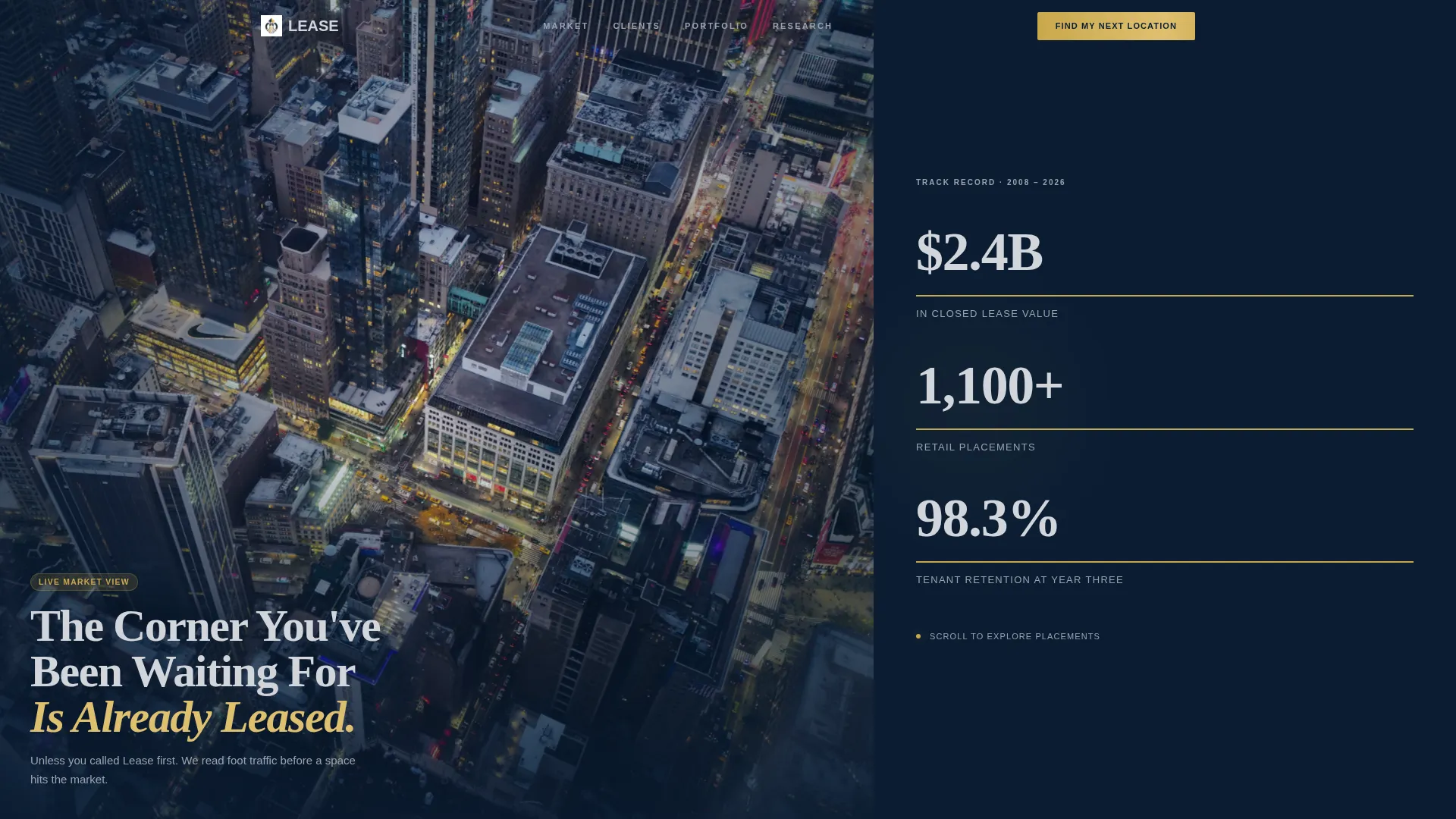 Elite Retail Space Brokerage Landing Page Template