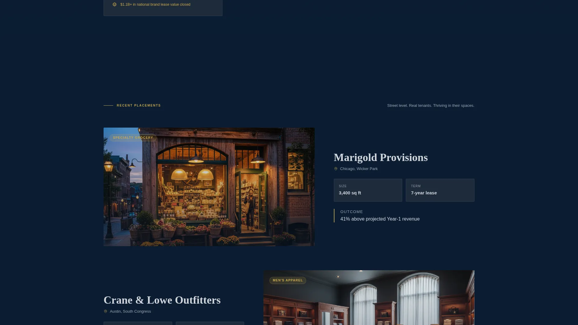 Elite Retail Space Brokerage Landing Page Template