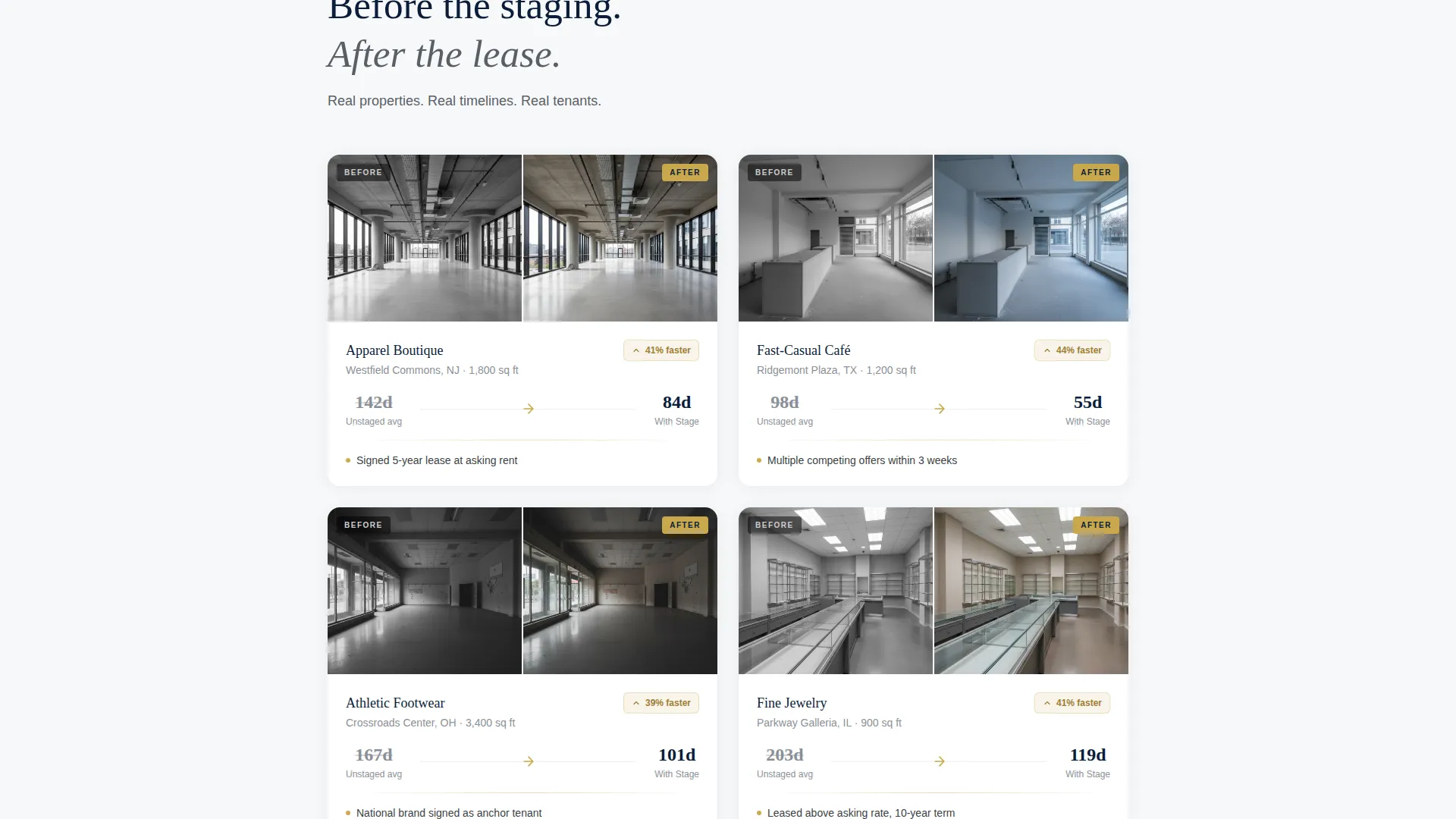 Retail Space Staging Landing Page Template