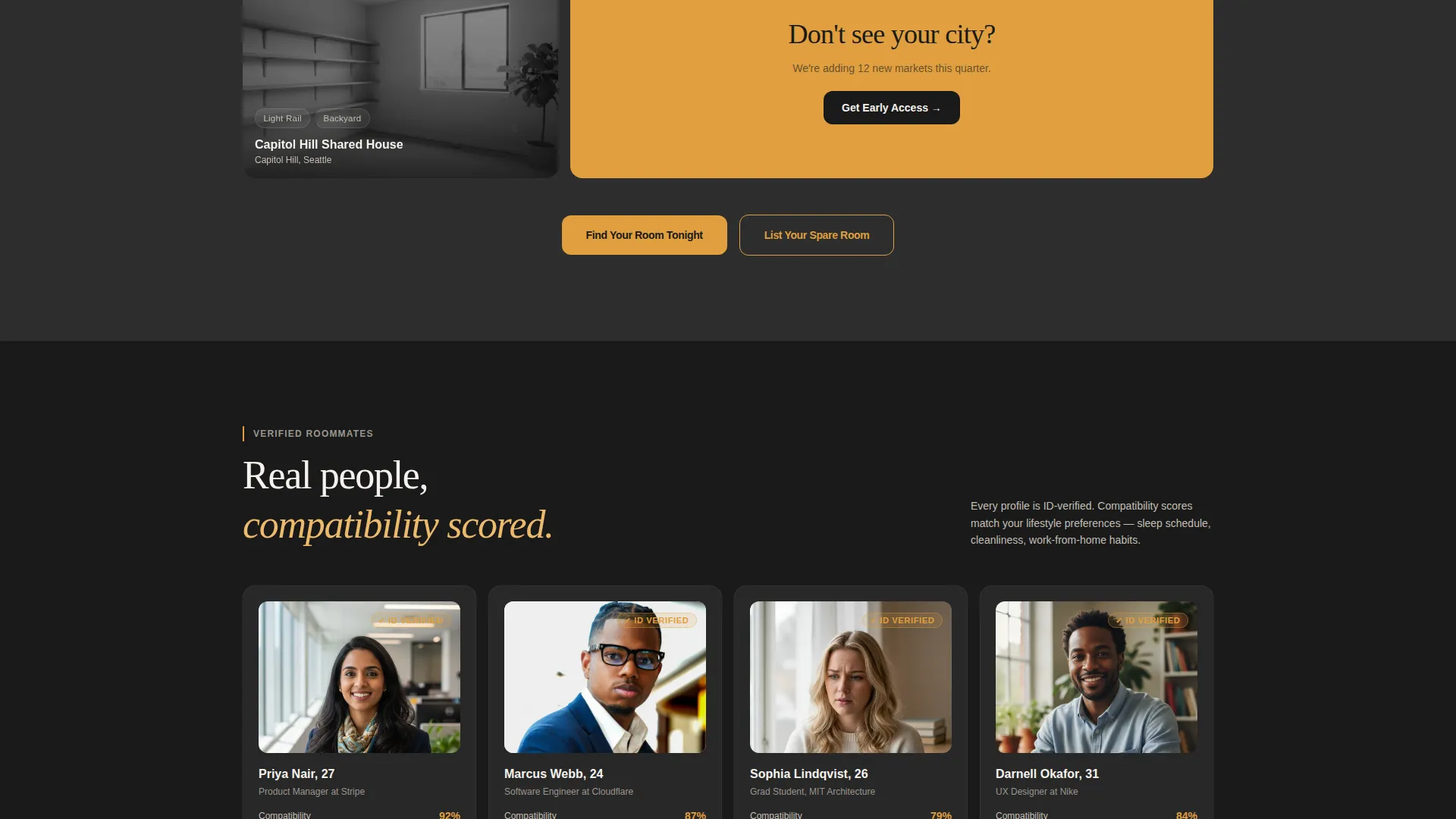 Room Rental & Roommate Landing Page Template